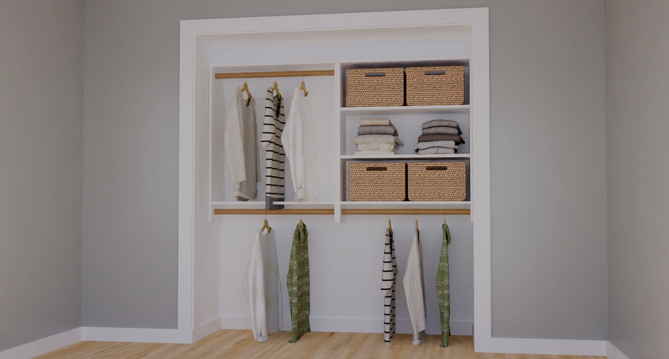 1×12 Easy to Build and Hang Modular Closet System