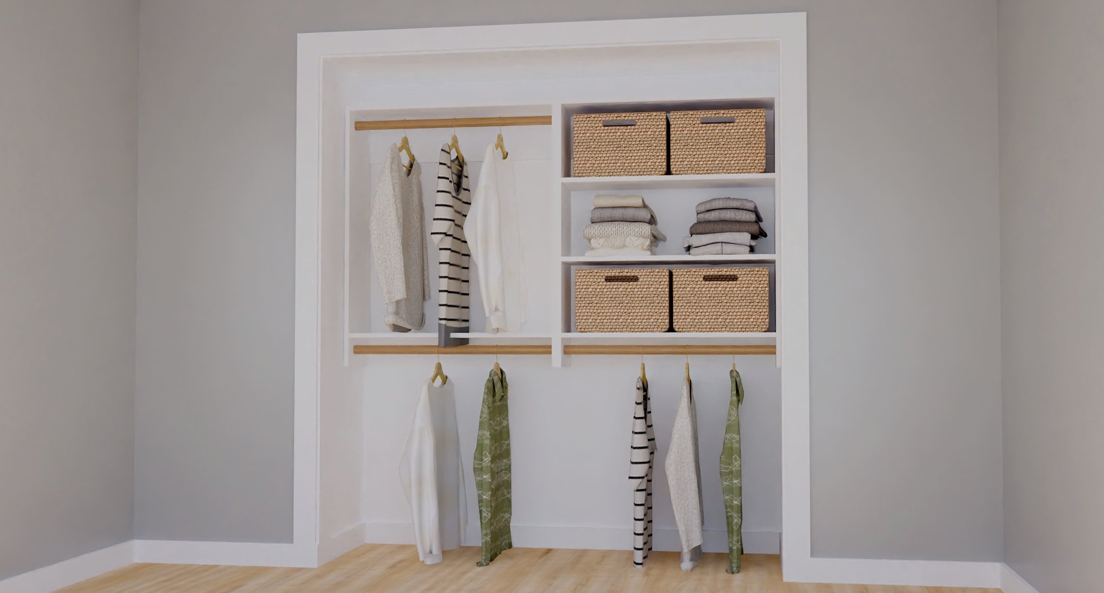 1×12 Easy to Build and Hang Modular Closet System – Free Plans with Configurator for Custom Sizes