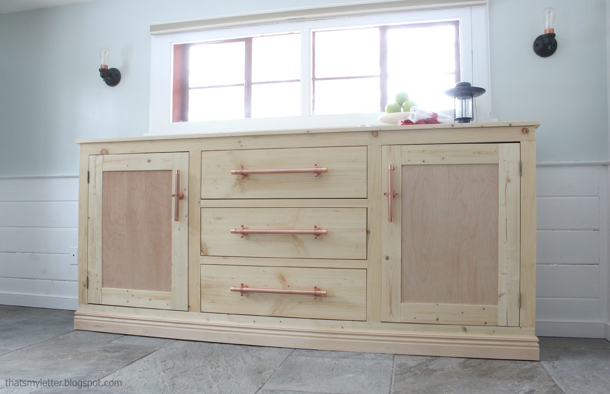 Extra Long Buffet Cabinet with Drawers – Free Plans