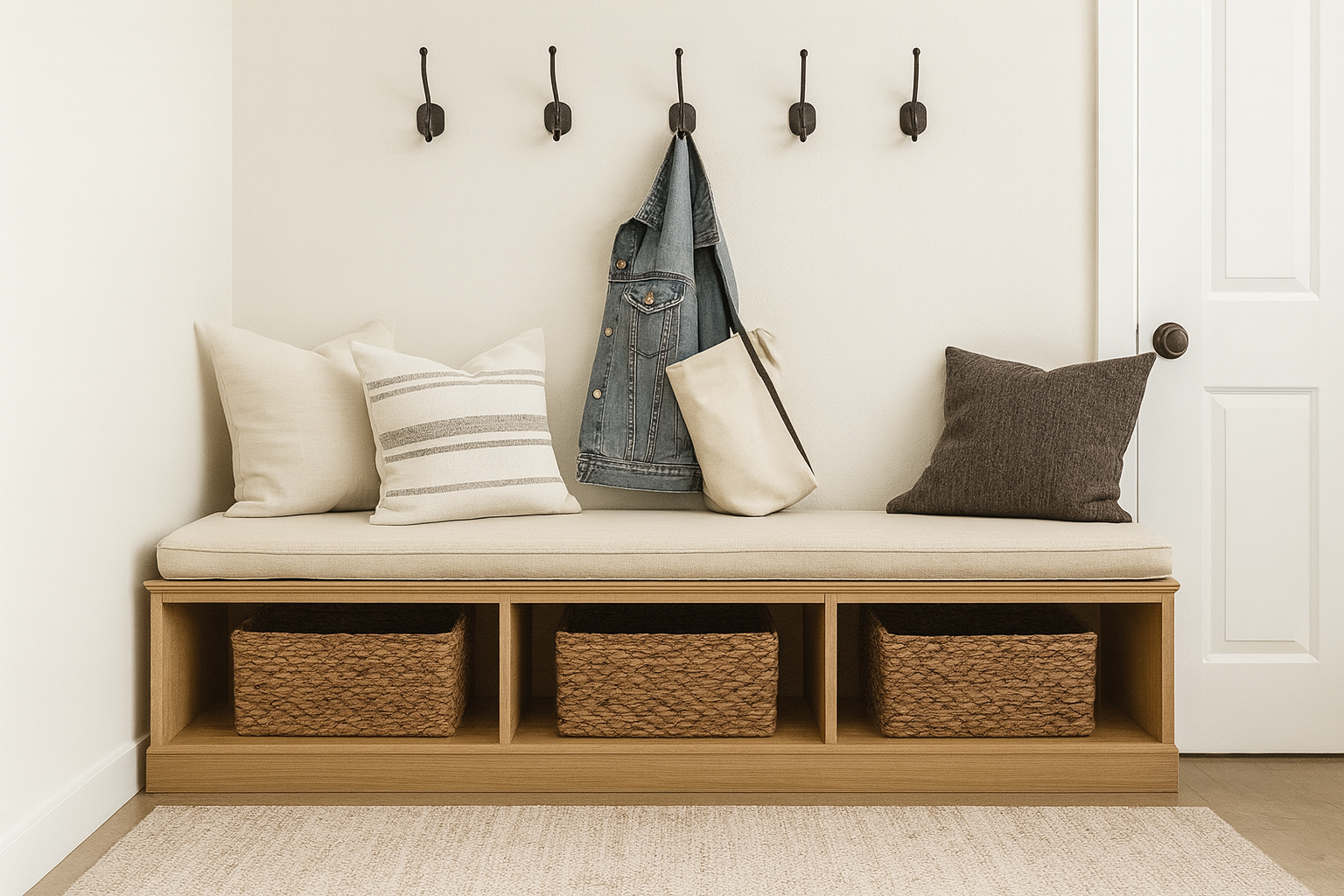 DIY Window Seat / Entryway Storage Bench from One Sheet of Plywood (Free Plans!)